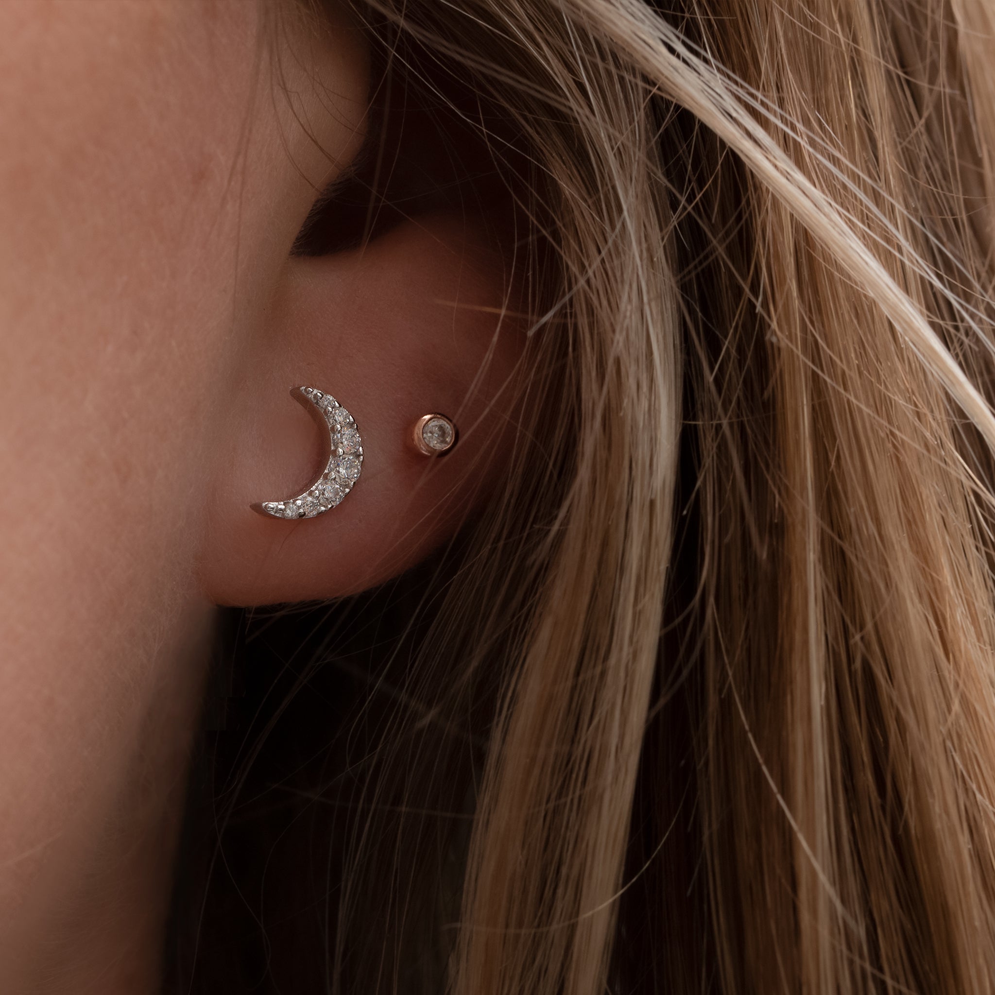 Shine Moon Studs - Seek+Find