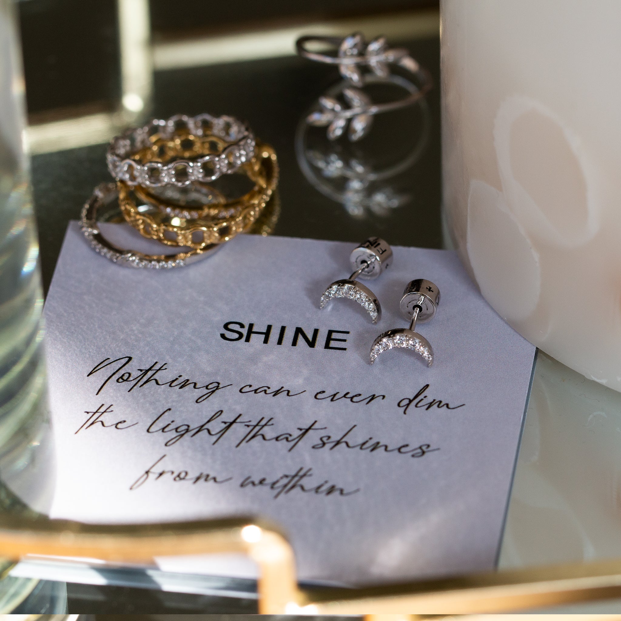 Shine Moon Studs - Seek+Find