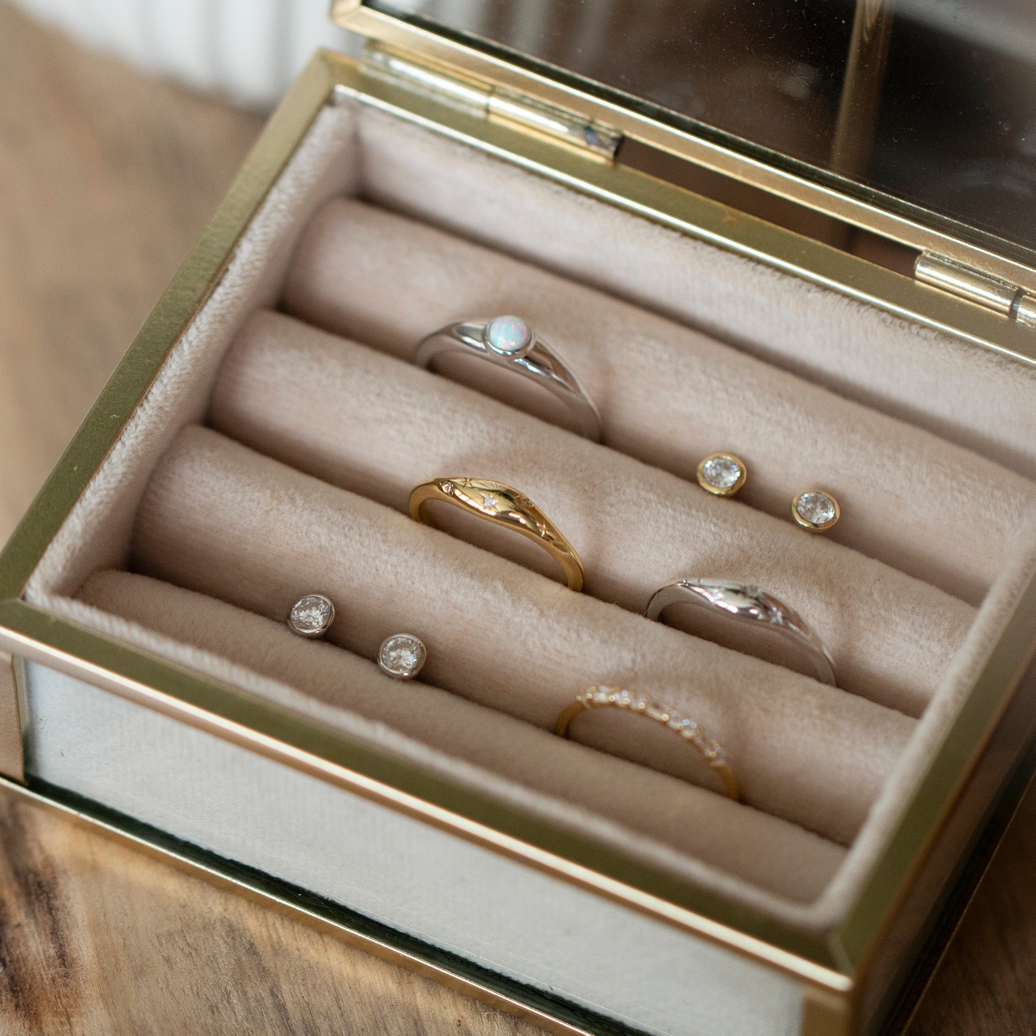 Calm Rose Gold Studs - Seek + Find