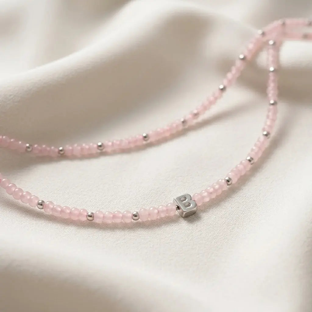 Mini Beaded Personalised Gemstone Necklace