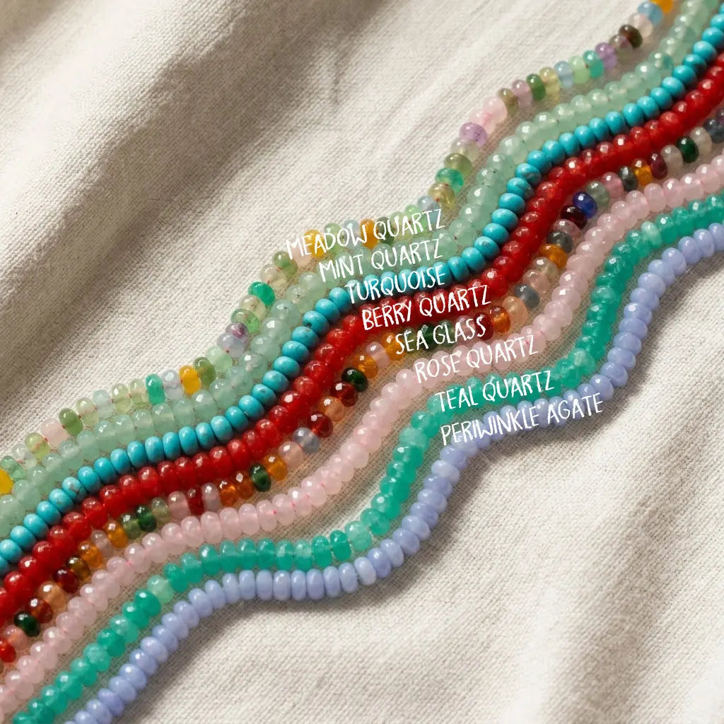 Mini Beaded Personalised Gemstone Necklace