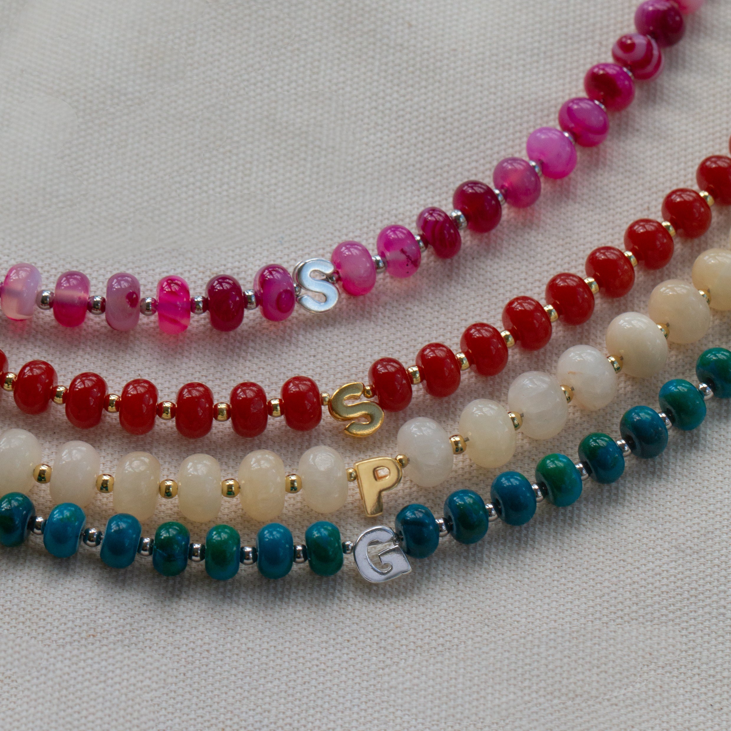 Regular Personalised Beaded Gemstone Necklace