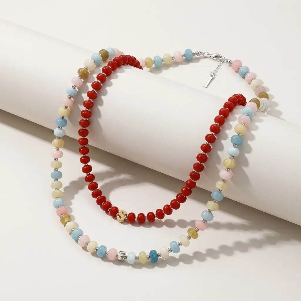 Regular Personalised Beaded Gemstone Necklace