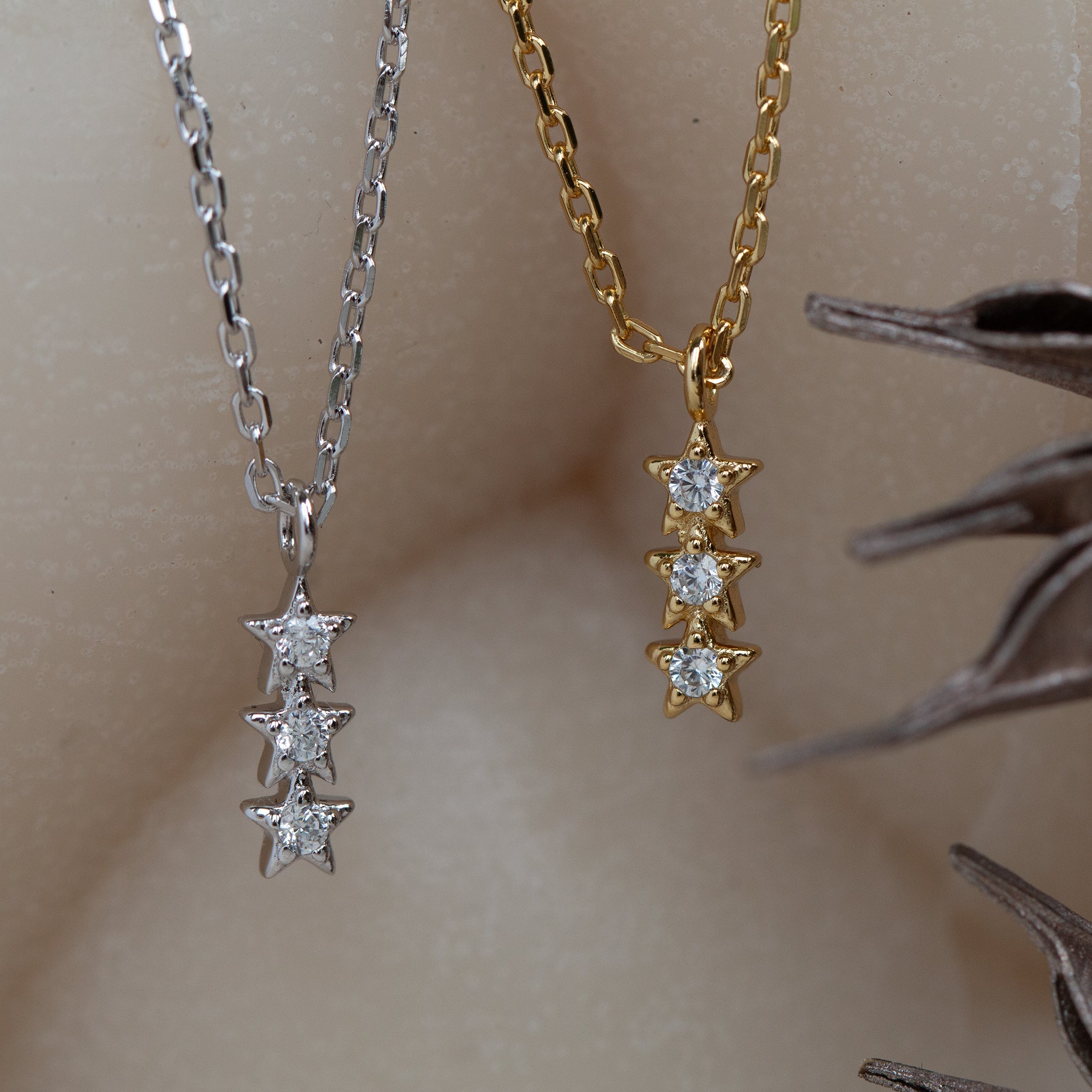 Shine Trio Star Necklace - Seek + Find