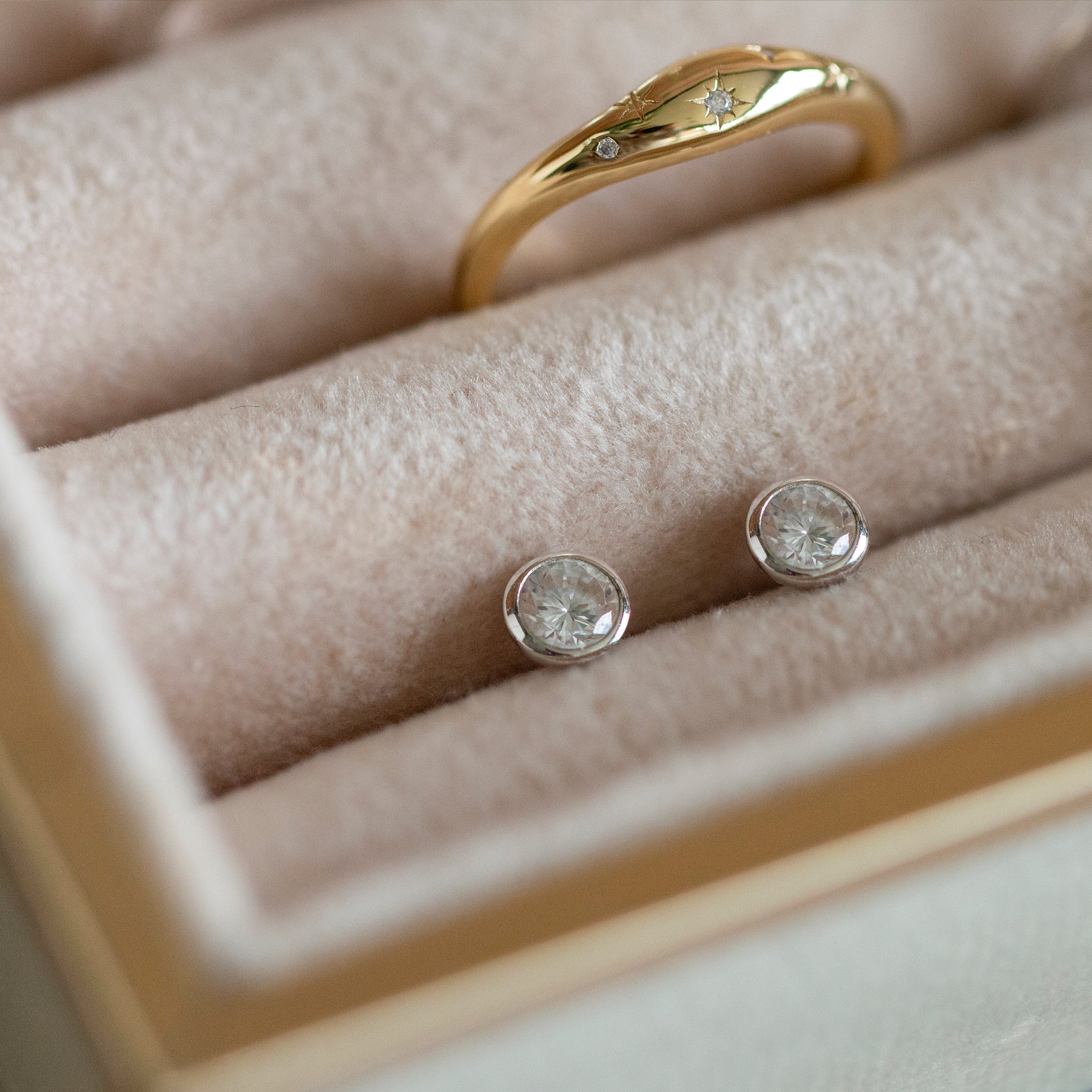 Calm Rose Gold Studs - Seek + Find