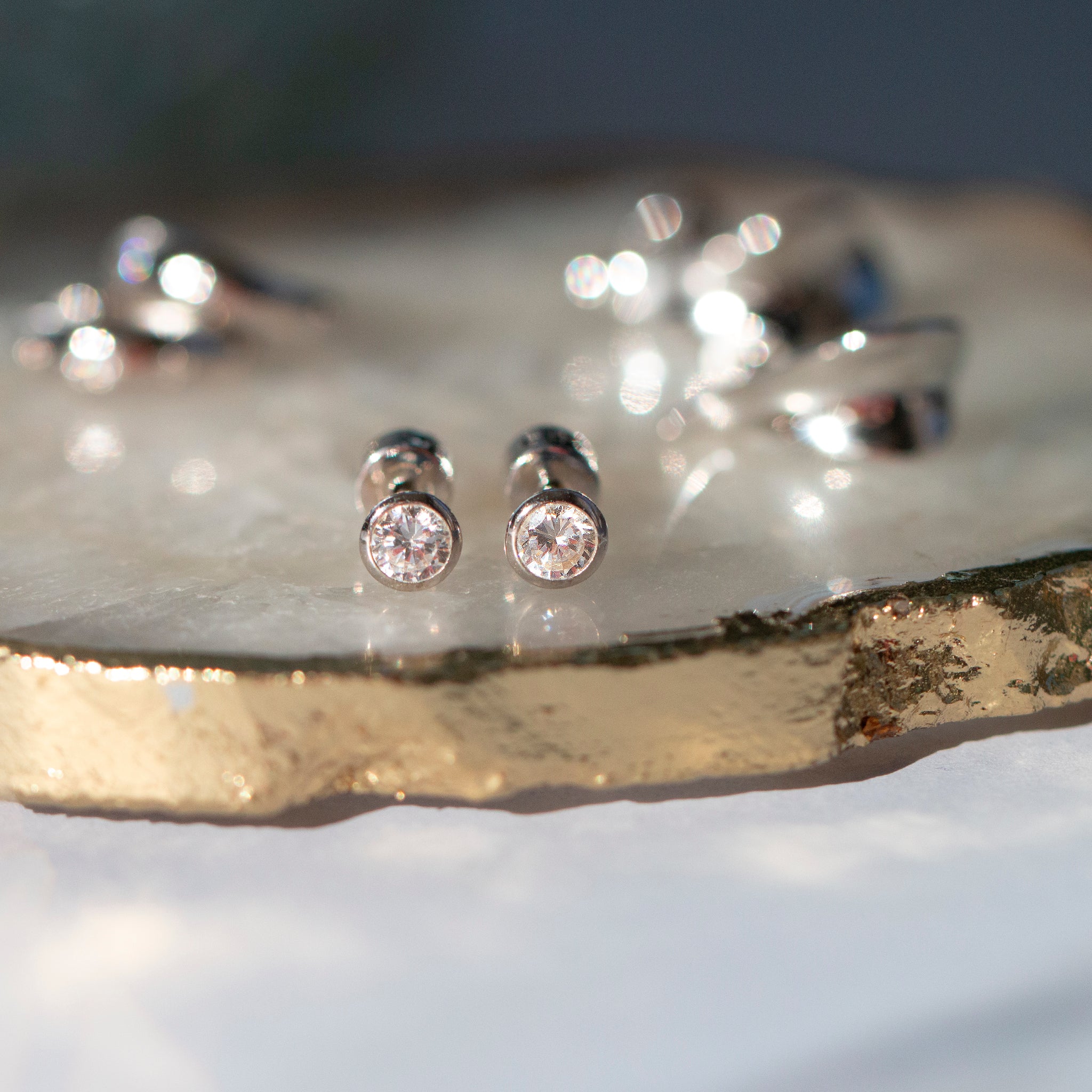 Calm Rose Gold Studs - Seek + Find