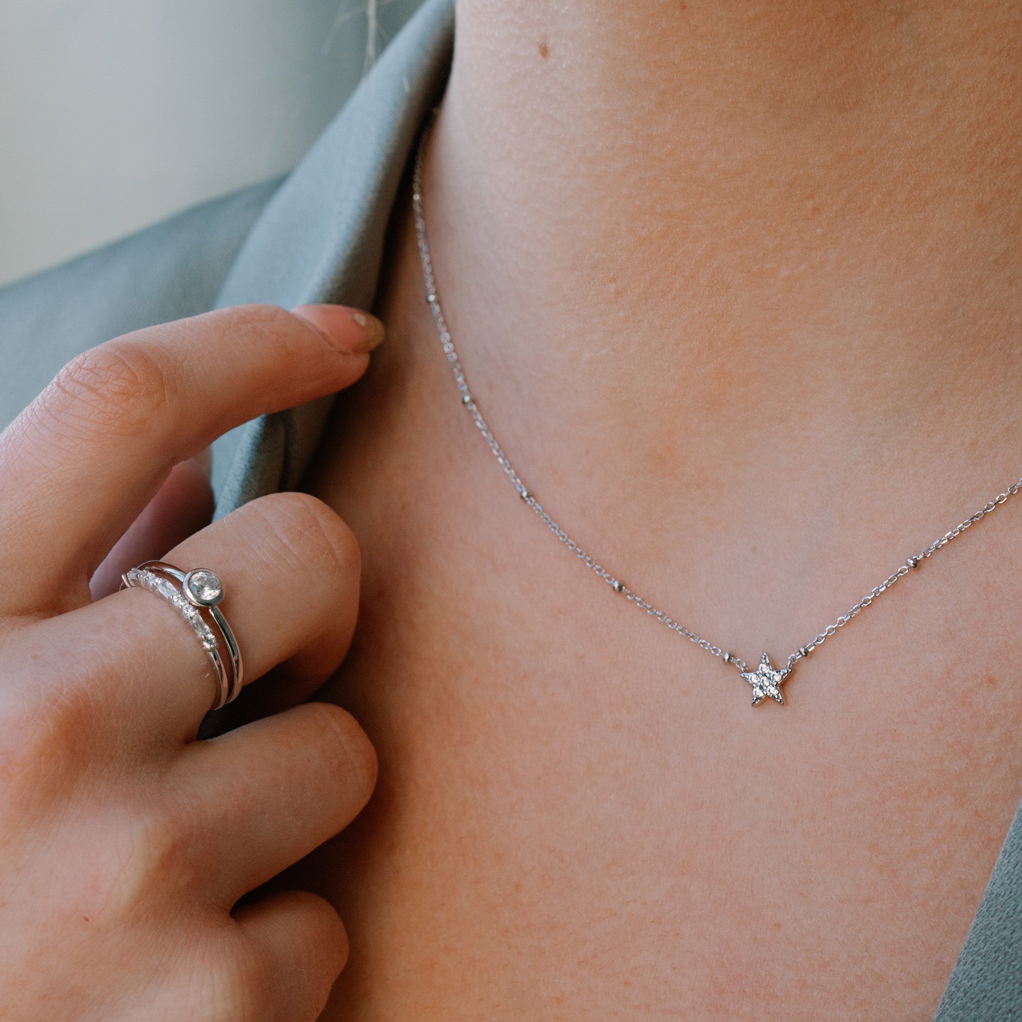 Shine Silver Star Necklace - Seek + Find