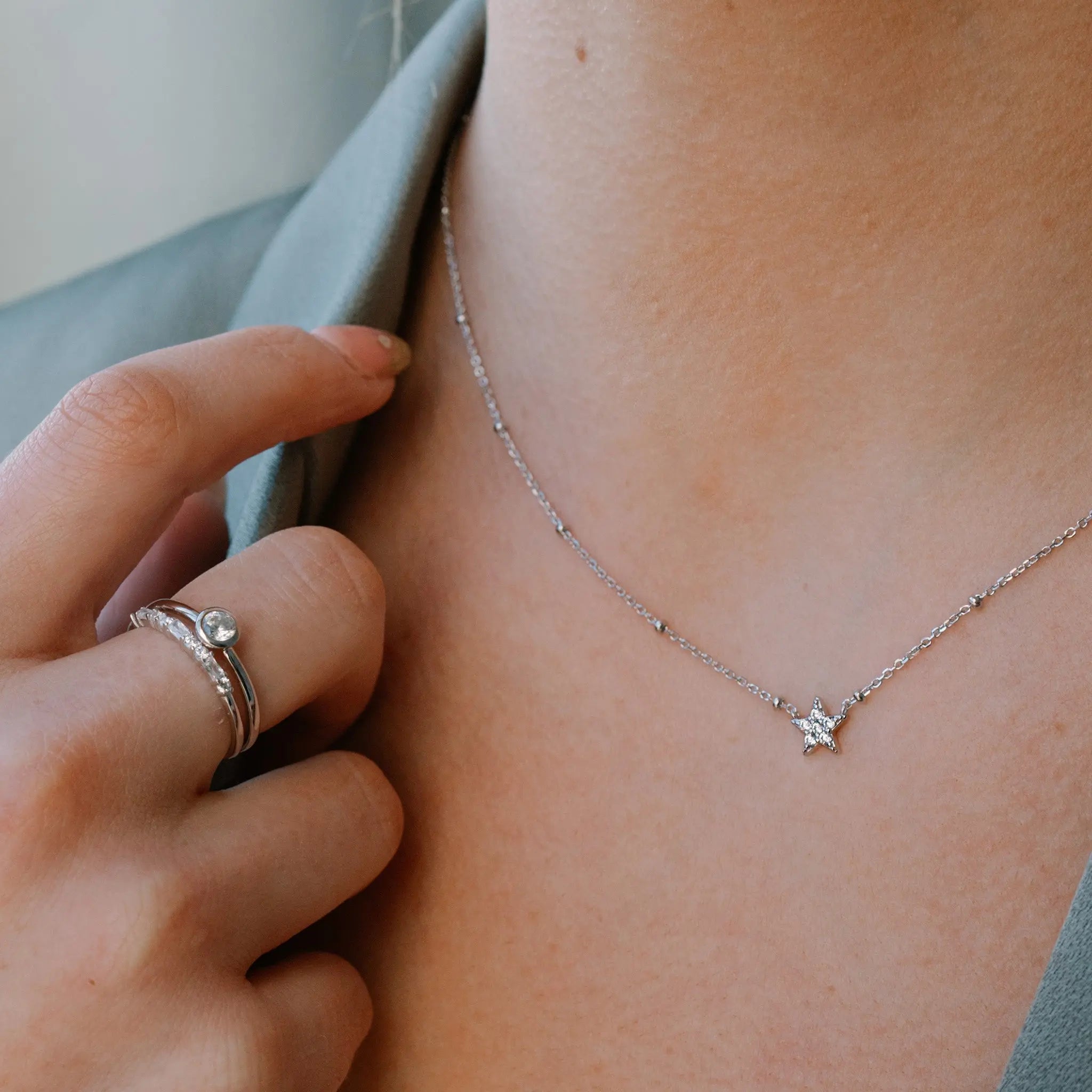 Shine Silver Star Necklace - Seek + Find